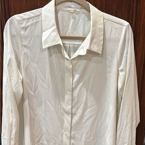Calvin Klein Woman’s Cream silky Dress Shirt